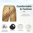 thumbnail image 3 of Balery Vintage Baseball Bañador para hombre, shorts de playa de secado rápido con entrepierna y forro de compresión-Large, 3 of 6