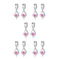 thumbnail image 2 of Sonducket 1 par de pendientes de aro para novia, joyería de boda, regalo personalizado, rosa Rosado 5Conjunto, 2 of 6
