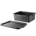 thumbnail image 6 of 6-Pack Polypropylene Bus Tub with Cover, Durable Bus Box for Professional Food Service Use, Plastic Restaurant Tub,  Tote Box for Food Service or Transporting, (20" x 15" x 7"), Brown, 6 of 6