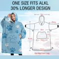 thumbnail image 4 of Oversized Wearable Blanket Hoodie,Blue Dog Paw Footprint Sherpa Blanket Hoodie with Super Pockets,Super Warm Fuzzy Pullover for Women & Men, 4 of 6