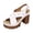 White, variant on Platform Heels for Women Peep Toe Slingback Sandals Crooss Band Studded Chunky Lug Sole High Heeled Pumps Shoes Beige Size 8.5
