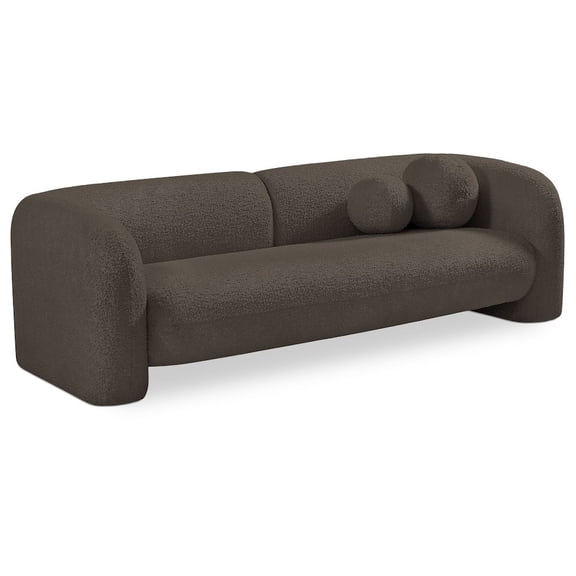 Meridian Furniture Emory Brown Boucle Fabric Sofa