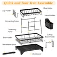 thumbnail image 3 of Vesteel 2-Tier Dish Drying Rack, Stainless Steel Dish Rack with Drainboard for Kitchen Counter, Rustproof Dish Drainer for Sink, Space Saving, 3 of 8