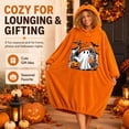 thumbnail image 5 of Halloween Pumpkin Oversized Wearable Blanket Hoodie Cozy Plush Lounger Robe, Cozy Warm Pullover Blanket for Adults Teens Movie Night Halloween Home Party Loungewear Gift, L, 5 of 7