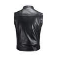 thumbnail image 3 of Bcfgryg Men'S Trendy Fashionable Cool And Handsome Zipper Button Motorcycle Casual Leather Vest Men's Work Vest, 3 of 5