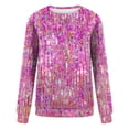 thumbnail image 4 of DPTALR Women's Print Round-Neck Pullover Tops Long Sleeve Comfortable Blouse Sweatshirt, 4 of 5