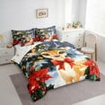 thumbnail image 3 of jejeloiu Christmas Reindeer Bedding Comforter Set 7-Piece,Red Cute Bowtie King Bedding Sets,Xmas Tree Leaves Bed Sheets For Teens,Microfiber Bedroom Decor Reversible, 3 of 8