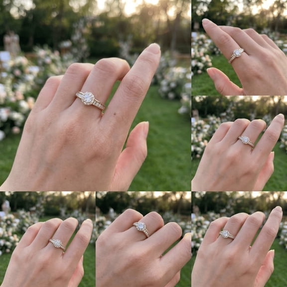 2Ct Round Cut Cubic Zirconia Women Engagement Band Ring 14K Rose Gold Plated Free Size
