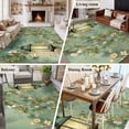 thumbnail image 5 of Area Rug for Living Room, Spring Leaves Non-Slip Indoor Large Carpet for Bedroom/Dining Room, Oil Light White Flowers Country Vintage Green Washable Low-Profile Rectangle Floor Runner Rugs - 5 x 7 Ft, 5 of 8