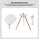 thumbnail image 5 of Lámpara de mesa de plumas, luz de escritorio de plumas de avestruz recargable por USB con trípode dorado para dormitorio, 40 Uds. De plumas artificiales, 5 of 8