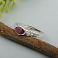 thumbnail image 3 of Vintage Inspired 0.66 Ct Ruby 925 Sterling Silver Solitaire Women's Valentines Day Gifts Ring, 3 of 4