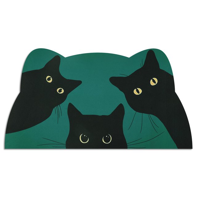 Estera De Comida Para Gatos - Estera De Alimentación Para Mascotas Para Piso Antideslizante Impermeable Súper Absorbente Fácil De Limpiar Perro Gato Azul 18.1''X9.8''