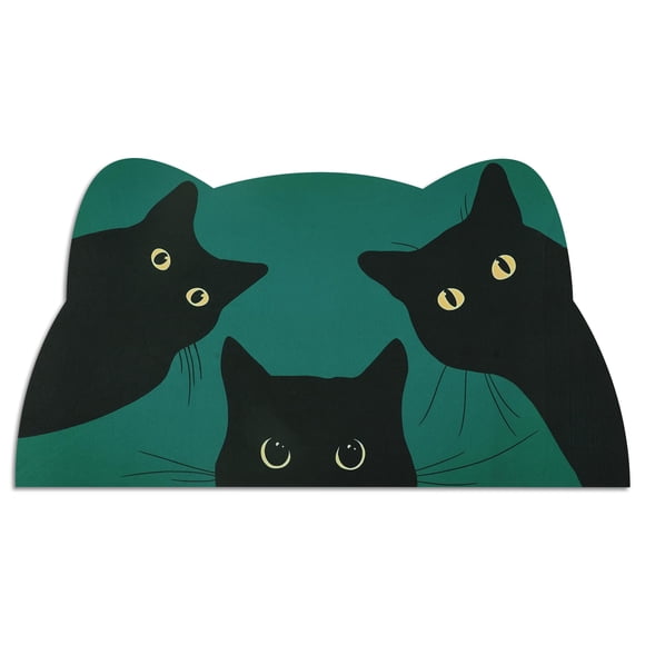 Estera De Comida Para Gatos - Estera De Alimentación Para Mascotas Para Piso Antideslizante Impermeable Súper Absorbente Fácil De Limpiar Perro Gato Azul 18.1''X9.8''