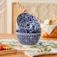 thumbnail image 6 of MALACASA Porcelain Bowls Set of 4, 23oz/6.25-inch Blue Floral Soup Bowls, Microwave Dishwasher Safe, Series SELENE, 6 of 9