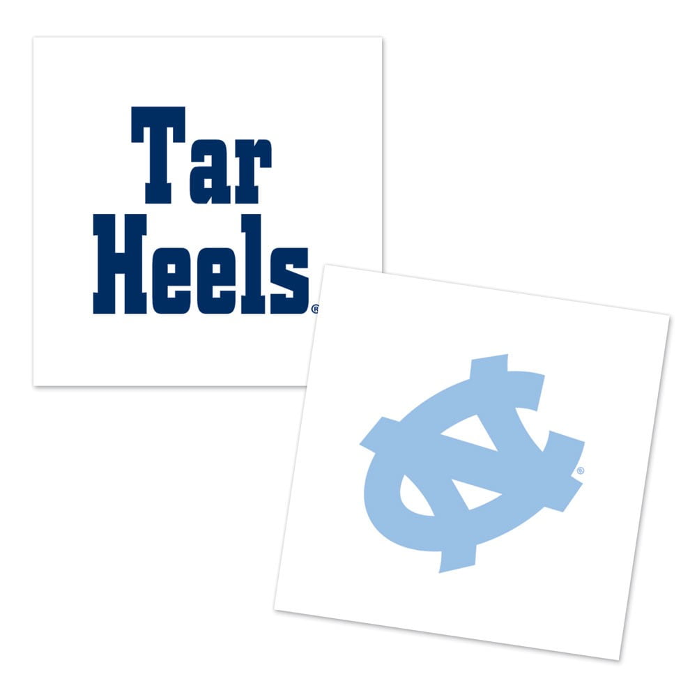 North Carolina Tar Heels Official NCAA 4 Pc Temporary Tattoos by ...
