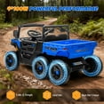 thumbnail image 3 of Track Seven 24V Ride on Dump Truck, 400W 6-Wheel Ride on UTV Car for Big Kids with Electric Dump Bed, Remote Control, Music, Lights, Spring Suspension, 24V Ride on Toy Car for Kids Aged 3+, Blue, 3 of 7