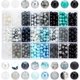 thumbnail image 1 of 1080 cuentas de vidrio de 8 mm, 24 colores, negras, redondas, de mármol, para pulseras, rosarios, sueltas, 1 of 9