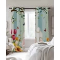 thumbnail image 4 of Easter Blackout Curtains for Bedroom Living Room Darkening Curtains 63 Inches Long Spring Watercolor Eggs Country Tulip Wooden Grain Window Curtain 2 Panels Set Window Treatment Drapes 52"x63", 4 of 9