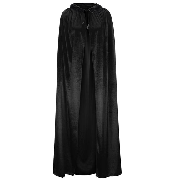 Odeerbi Cloak With Hood Women Festival Casual Party Solid Retro Gothic Cloak Stage Outfit Top Blue