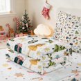 thumbnail image 5 of Manfei Christmas Zipper Twin Comforter Sets with Fitted Sheet and 2 Pillowcases Icon Zipper Bedding Set, Burgundy Gold, Xmas Reversible, 5 of 7