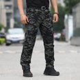thumbnail image 5 of Xysaqa Men's Big & Tall Camouflage Tacticals Pants, Men Cotton Travel Hiking Pants Elastic Waistband Outdoor Military Cargo Work Pants Trousers with Multi Pockets 2X 3X 4X Clearance (No Belt), 5 of 7