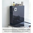 thumbnail image 3 of Yamazaki Home Two-Tier Sliding Drawer Seasoning Rack, Black, Steel, 3 of 8