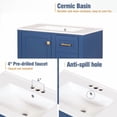 thumbnail image 4 of 30" Bathroom Vanity , Modern Bathroom Cabinet with Sink Combo Set, Bathroom Storage Cabinet with a Soft Closing Door and 3 Drawers, Solid Wood Frame(Blue), 4 of 10