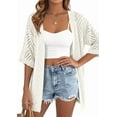 thumbnail image 5 of PRETTYGARDEN Summer Cardigan Sweaters for Women Lightweight Short Sleeve Knit Coverup Spring Beach Vacation Clothes, 5 of 10