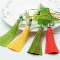 thumbnail image 2 of U8MO 3.5‘’ Ice Silk Jade Bead Tassel Trim Craft Jewelry Making DIY Pendant 31 Colors-9# black, 2 of 6