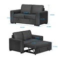 thumbnail image 2 of CHITOOMA 60'' Pull Out Sofa Bed Convertible Sleeper Couch with Charging Port, Upholstered Sectional Sofa with 2 Pillows, Reclining Sofas for Living Room, Black, 2 of 8