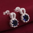 thumbnail image 4 of EOEMY Sterling Silver Plated Earrings Butterfly Stud Zirconia Push Back Clasp L691-Blue, 4 of 6