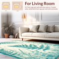 thumbnail image 2 of Flatwoven High Traffic Area Rug, Ocean Breeze Fern Runner Boasting Layered Fronds And Abstract Floral Silhouettes, Non Slip, Stain Resistant, Washable Area Rugs for Living Room, Bedroom(Green, 2X3), 2 of 8
