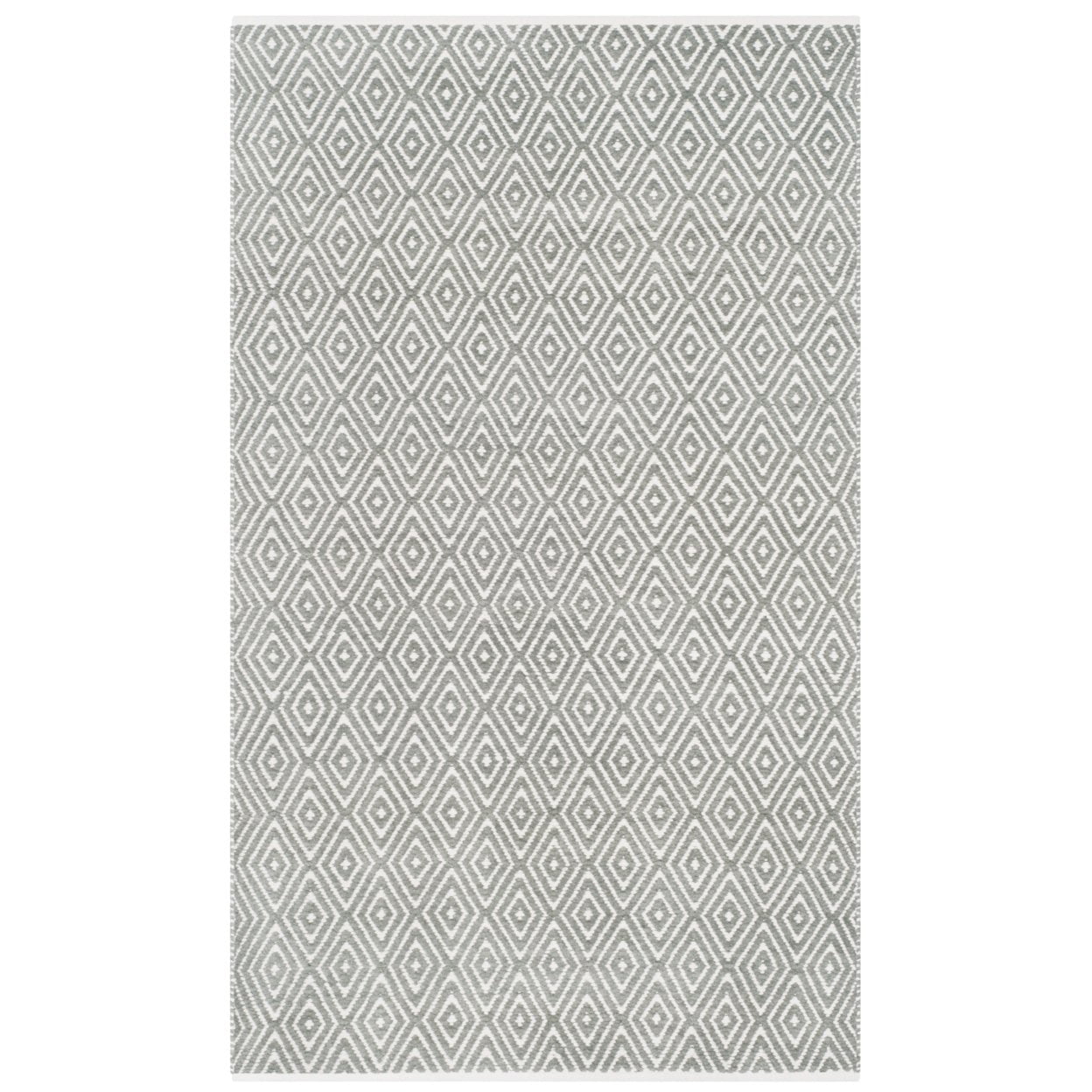 SAFAVIEH Boston Victoria Geometric Cotton Area Rug, Grey, 4' x 6'