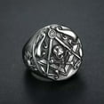 thumbnail image 2 of K-KED Mens Stainless Steel Freemason Gothic Biker Masonic Skull Ring Size 7-15-14-Silver, 2 of 6