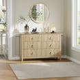 thumbnail image 2 of QinaQin Recessed Patterned Dressing Table for Bedroom, 47.2 Inches Wide, 6 Drawers, Made Of Wood, Modern Style, Suitable for Storage In Living Room, Hallway, Or Entryway, 2 of 7