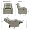 thumbnail image 4 of CHITA Genuine Leather Power Recliner Chair with Adjustable Headrest, Gray, 4 of 15