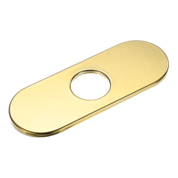 Faucet Deck Plate, 6 Inch Oval 304 Stainless Steel Escutcheon Faucet Plate [Bright Gold]