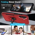 thumbnail image 2 of KOMI Compatible with Samsung Galaxy A15 5G Case with Screen Protector+Camera Lens Protector,Heavy Duty Full Body Phone Cover Built in Metal Ring Holder Kickstand,2024 Red, 2 of 5