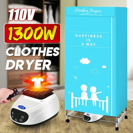 Portable Ventless Laundry Clothes Dryer Heater 1300W 110V Electric Folding Indoors Fast Air Dry Hot Drying Machine with Heater for Home & Dorms