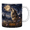 Ceramic Mug, variant on Lotusprint LLC Personalized Wolf Moon 2D Print Flat Ceramic Mug, Night Sky Wildflower Wolf Cup