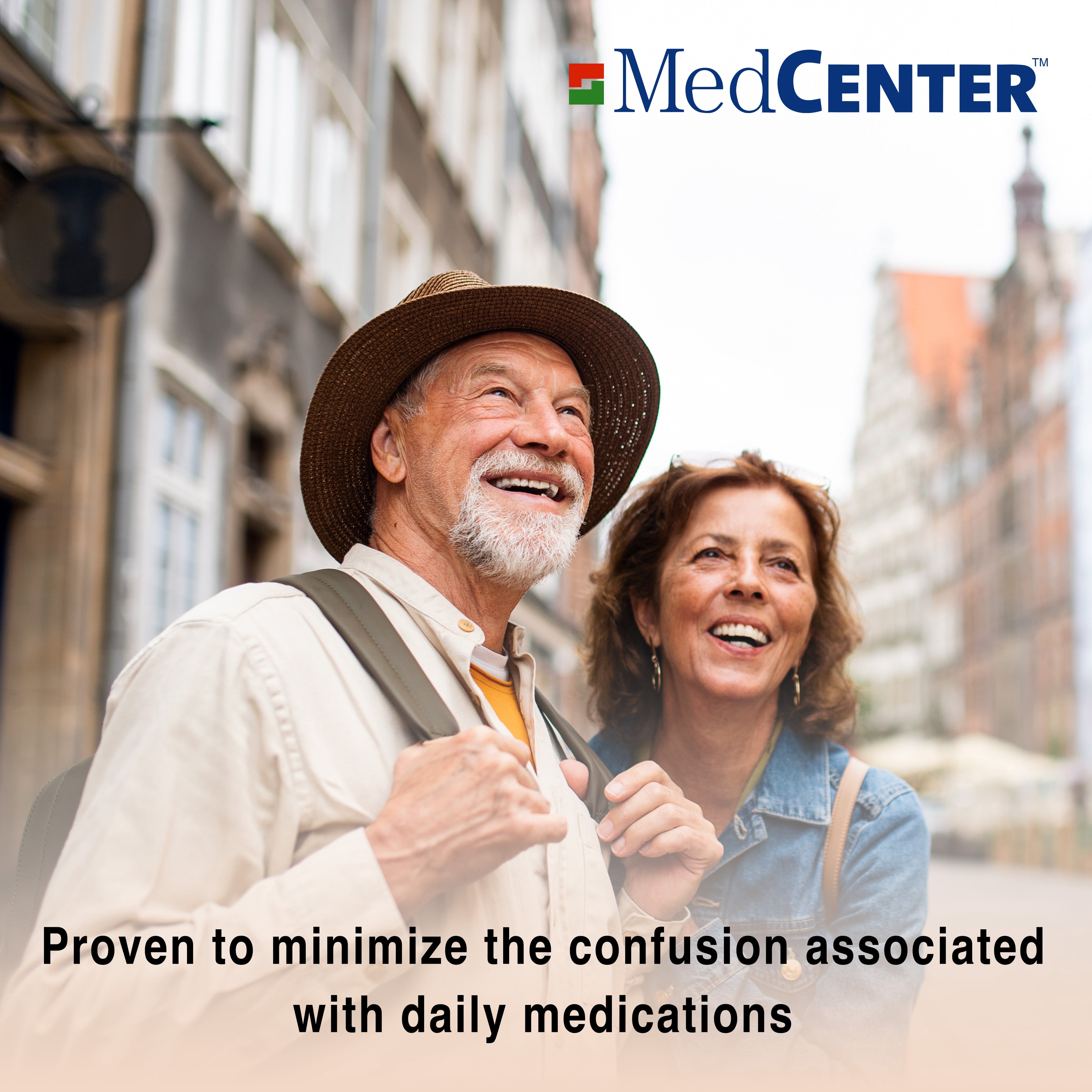 MEDCENTER 31-Day Medication and Vitamin Organizer for Kitchen and Bathroom, Travel Pill Holder