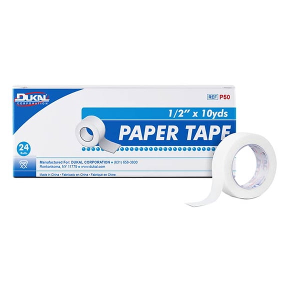 Dukal Surgical Paper Tape, 1/2" x 10 yards, Box (24 rolls)