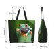thumbnail image 5 of Easygdp Red-Eyed Tree Frog Bolsas Tote para Mujer, Bolsos de Hombro para Viaje, Bolsos de Mano de Gran Capacidad para Compras y Trabajo, 5 of 8