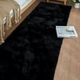 thumbnail image 2 of ORINOVA Fluffy Black Fuzzy Faux Rabbit Washable Shaggy Fur Rug For Living Room Bedroom Rugs Runners Rugs For Hallway 2x10 Nursery Rug, 2 of 10