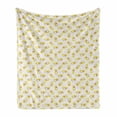 thumbnail image 1 of Polar Bear Soft Flannel Fleece Throw Blanket, Humorous Summer Pattern with Arctic Animals Relaxing on Seabeds, Cozy Plush for Indoor and Outdoor Use, 50" x 70", Pale Peach Yellow, by Ambesonne, 1 of 6