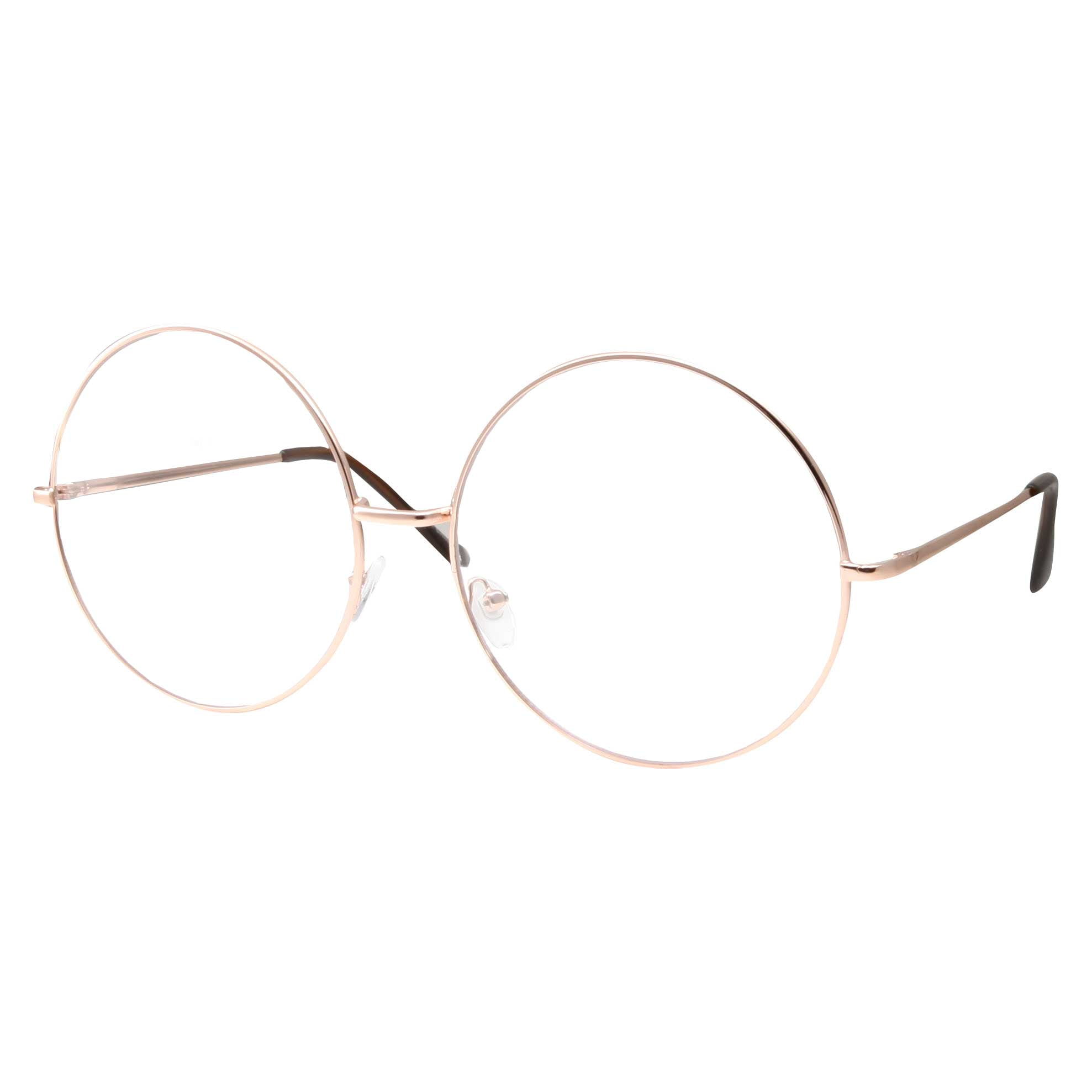 ROUND STYLE CLEAR LENS FASHION GLASSES WITH GOLD OR BLACK FRAME 100% UV400 