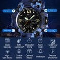 thumbnail image 3 of SKMEI Men's Analog Sports Watch Military Watch Outdoor LED Stopwatch Digital Electronic Watches Large Dual Display Waterproof Tactical Army Watches for Men, 3 of 9