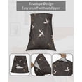thumbnail image 6 of Japanese Style King Pillow Cases Set of 2 - Microfiber Bed Throw Pillow Covers, Vintage Cranes Ocean Wave Black Grey Decorative Lumbar Pillow Cover with Envelope Closure for Sofa/Travel 20"x36", 6 of 6