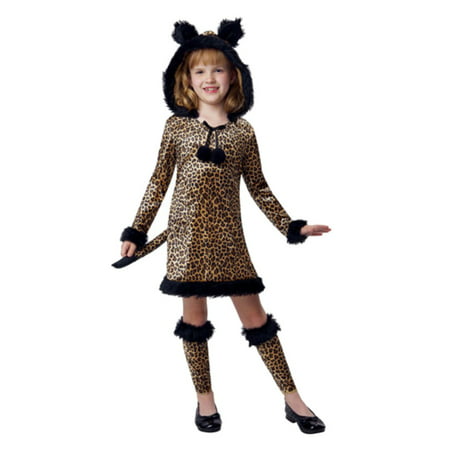 Girls Brown Witty Leopard Costume Cat Dress & Legwarmers