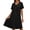 Black women v neck short sleeve dress a1, variant on Women's V Neck Short Sleeve Zip Flowy Casual Mini Dresses Lightweight Loose Fit Summer Vacation Beach Sundress Travel Outfits, Blue S